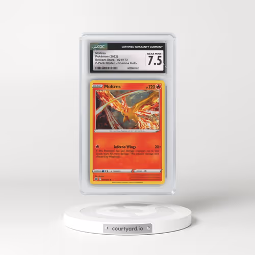 2023 Pokémon Sword and Shield Silver Tempest Two Pack Blister #021 Moltres - Holo (CGC 7.5 NM+)