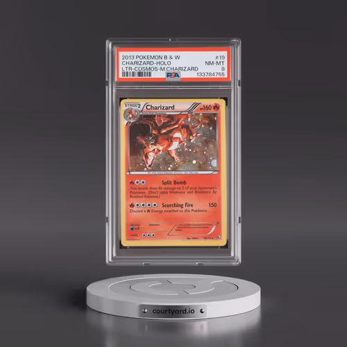 2013 Pokémon Black & White Legendary Treasures #19 Charizard - Holo Cosmos-Mega Charizard (PSA 8 NM-