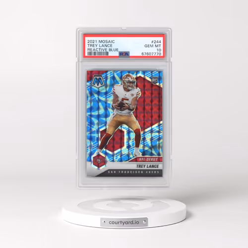 2021 Panini Mosaic #244 Trey Lance - Reactive Blue (PSA 10 GEM MINT)