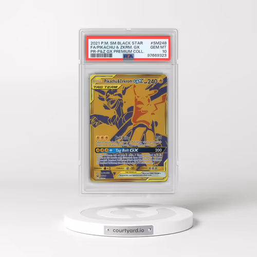 2021 Pokémon SM Black Star Promo #SM248 Pikachu & Zekrom GX - Holo Full Art Pikachu & Zekrom GX Premium Collection (PSA 10 GEM MINT)