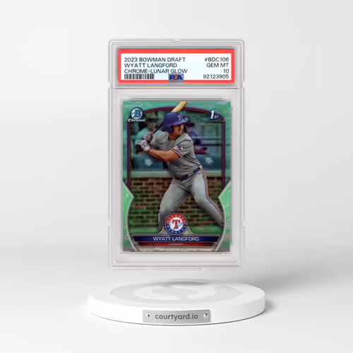 2023 Bowman Draft #BDC106 Wyatt Langford - Chrome-Lunar Glow Refractor (PSA 10 GEM MINT)