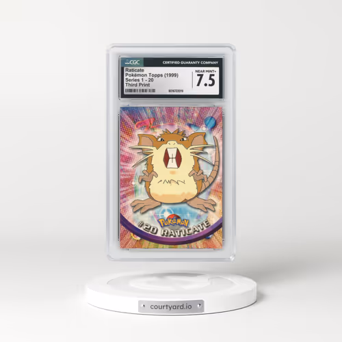 1999 Series 1 (Oval Nintendo Seal) #20 Raticate - Third Print (Green Logo) (CGC 7.5 NM+)