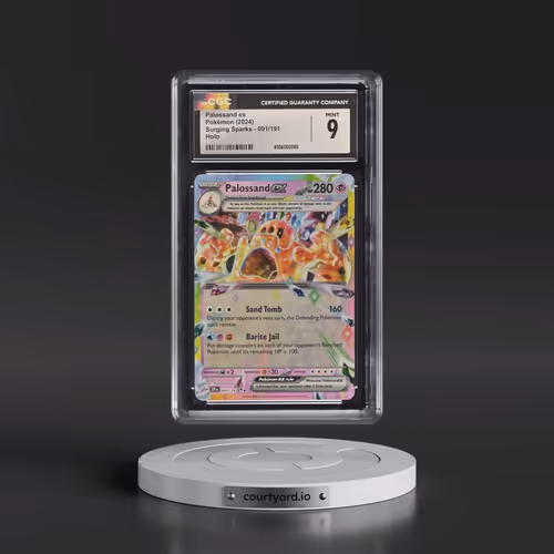 2024 Pokémon Ssp EN-Surging Sparks #091 Palossand EX - Holo (CGC 9 MINT)