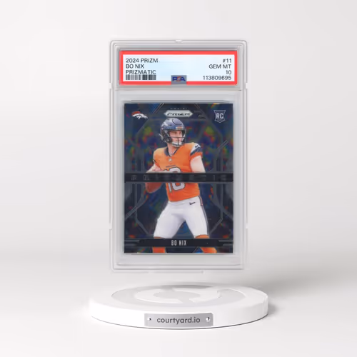 2024 Panini Prizm Prizmatic #11 Bo Nix (PSA 10 GEM MINT)