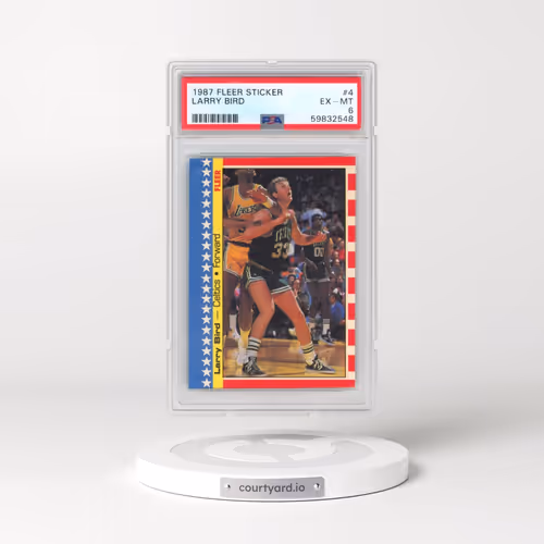1987 Fleer Sticker #4 Larry Bird (PSA 6 EX-MT)