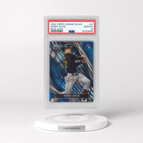 2024 Topps Chrome Black #41 Henry Davis - Blue Lava (PSA 10 GEM MINT)