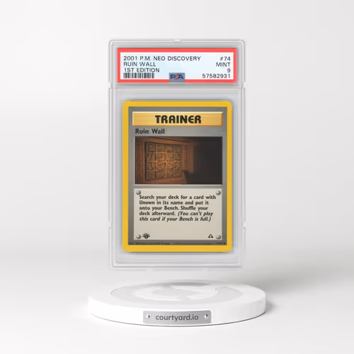 2001 Neo Discovery #74 Ruin Wall - 1st Edition (PSA 9 MINT)