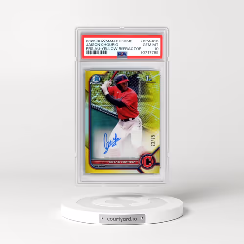 2022 Bowman Chrome Prospect Autographs #CPAJCO Jaison Chourio - Yellow Refractor (PSA 10 GEM MINT)