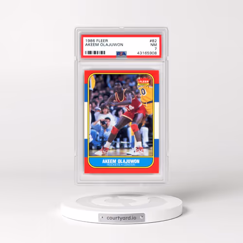 1986 Fleer #82 Akeem Olajuwon (PSA 7 NM)