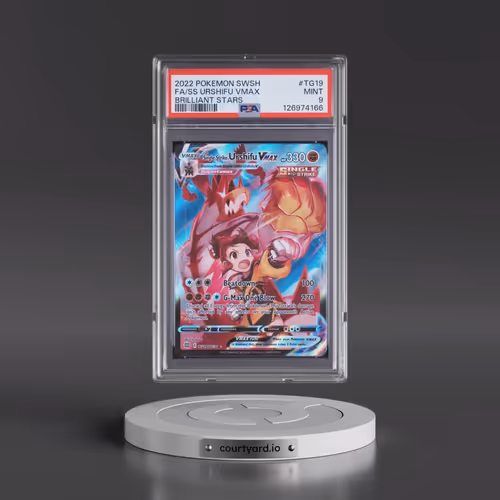 2022 Pokémon Sword & Shield Brilliant Stars #TG19 Single Strike Urshifu Vmax - Full Art (PSA 9 MINT)