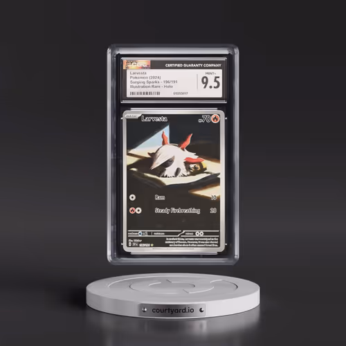 2024 Pokémon Ssp EN-Surging Sparks #196 Larvesta - Illustration Rare (CGC 9.5 MINT+)