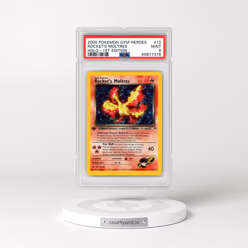 2000 Pokémon Gym Heroes #12 Rocket's Moltres - 1st Edition Holo (PSA 9 MINT)