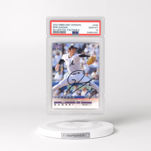 2023 BBM 2nd Version #446 Roki Sasaki - Silver Foil Facsimile (PSA 10 GEM MINT)