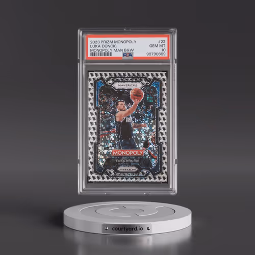 2023 Panini Prizm Monopoly #22 Luka Doncic - Monopoly Man Black and White (PSA 10 GEM MINT)