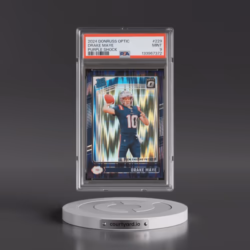 2024 Panini Donruss Optic #229 Drake Maye - Purple Shock (PSA 9 MINT)