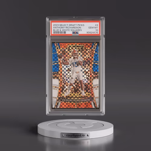 2023 Panini Select Draft Picks #4 Anthony Richardson - Blue & White Squares Prizm (PSA 10 GEM MINT)