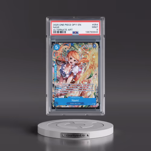 2025 One Piece OP11-A Fist of Divine Speed #054 Nami - Alternate Art (PSA 9 MINT)
