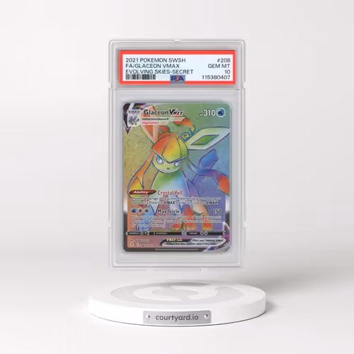 2021 Pokémon Sword & Shield Evolving Skies #208 Glaceon Vmax - Full Art Secret (PSA 10 GEM MINT)