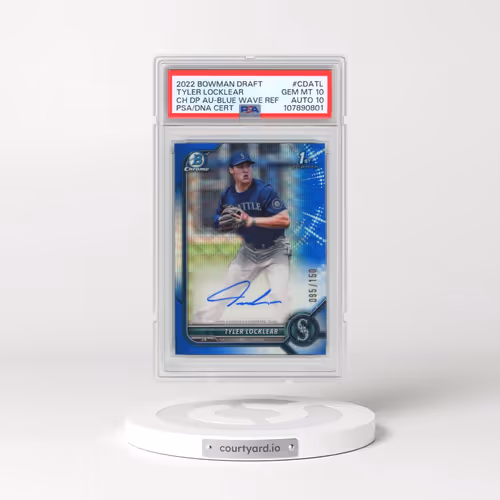 2022 Bowman Draft Chrome Draft Pick Autographs #CDATL Tyler Locklear - Blue Wave Refractor (PSA 10 G