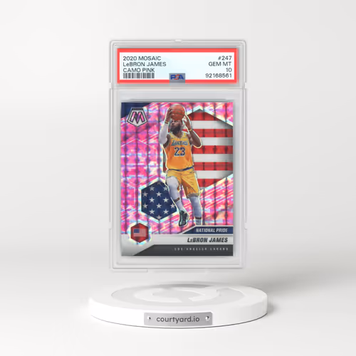 2020 Panini Mosaic #247 LeBron James - Camo Pink (PSA 10 GEM MINT)