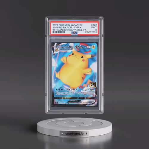 2021 Pokémon 25th Anniversary Collection #022 Surfing Pikachu Vmax - Full Art (PSA 9 MINT)