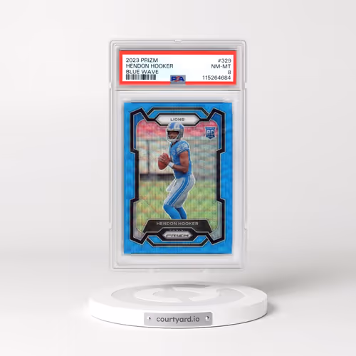 2023 Panini Prizm #329 Hendon Hooker - Blue Wave (PSA 8 NM-MT)