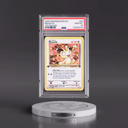 2000 Pokémon Rocket #62 Meowth - 1st Edition (PSA 10 GEM MINT)
