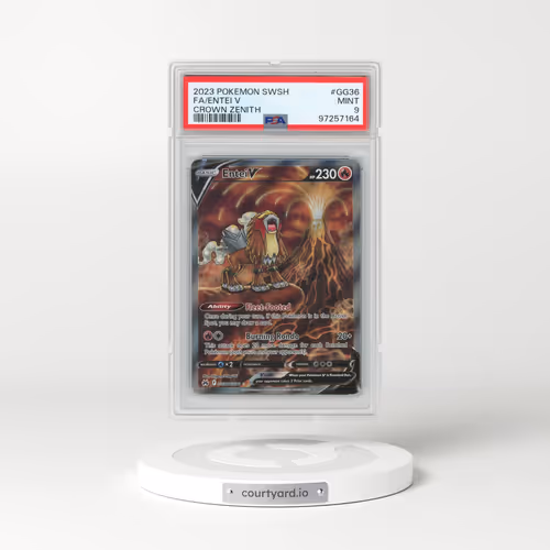 2023 Pokémon Sword and Shield Crown Zenith #GG36 Entei V - Holo Full Art (PSA 9 MINT)