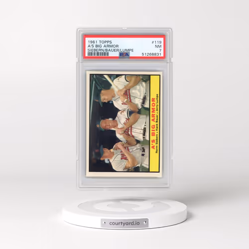 1961 Topps #119 A's Big Armor - Siebern/Bauer/Lumpe (PSA 7 NM)