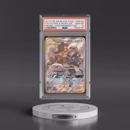 2019 Pokémon SM Black Star Promo #SM192 Lucario & Melmetal GX - Holo Full Art Power Partnership Tins