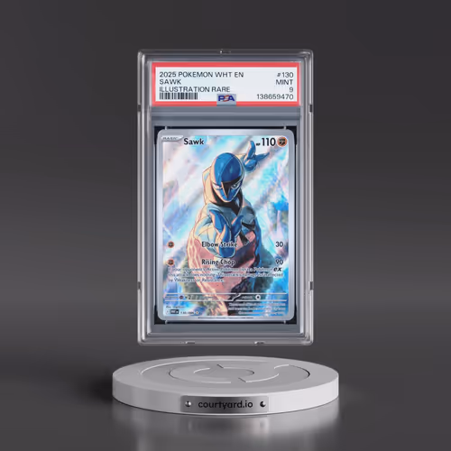 2025 Pokémon Wht EN-White Flare #130 Sawk - Illustration Rare (PSA 9 MINT)