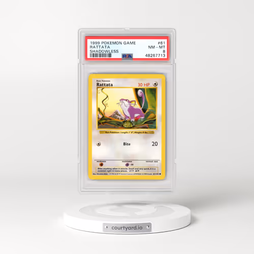 1999 Pokémon Game #61 Rattata - Shadowless (PSA 8 NM-MT)
