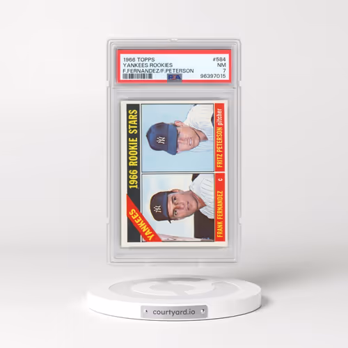 1966 Topps #584 Yankees Rookies - F.Fernandez/F.Peterson (PSA 7 NM)