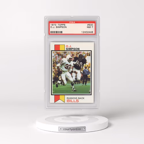 1973 Topps #500 O.J. Simpson (PSA 7 NM)