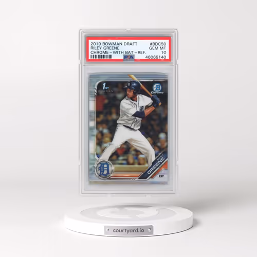 2019 Bowman Draft #BDC50 Riley Greene - Chrome-With Bat-Refractor (PSA 10 GEM MINT)