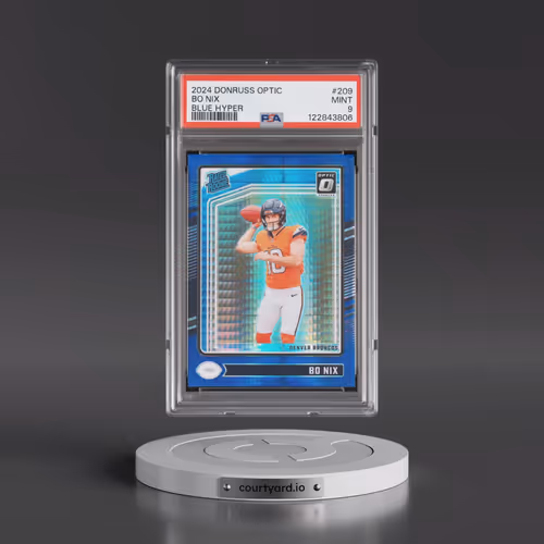 2024 Panini Donruss Optic #209 Bo Nix - Blue Hyper (PSA 9 MINT)
