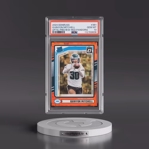 2024 Panini Donruss #361 Quinyon Mitchell - Optic Preview-Red Pandora (PSA 10 GEM MINT)