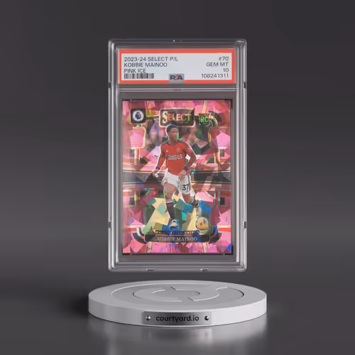 2023-24 Panini Select Premier League #70 Kobbie Mainoo - Pink Ice (PSA 10 GEM MINT)