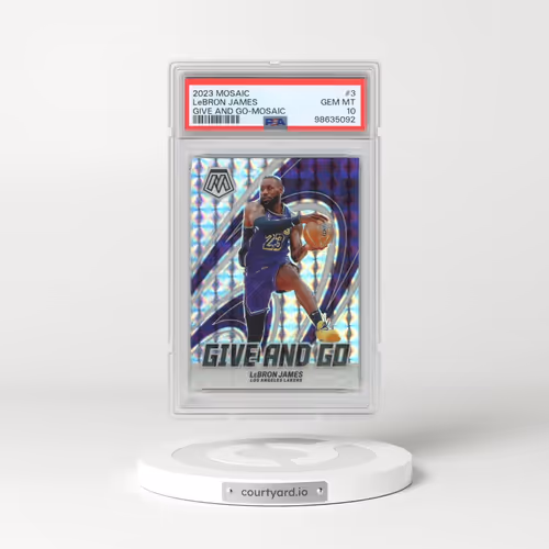 2023 Panini Mosaic Give and Go #3 LeBron James - Mosaic (PSA 10 GEM MINT)