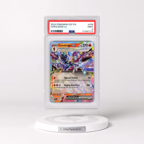2024 Pokémon Ssp EN-Surging Sparks #036 Ceruledge EX - Holo (PSA 9 MINT)