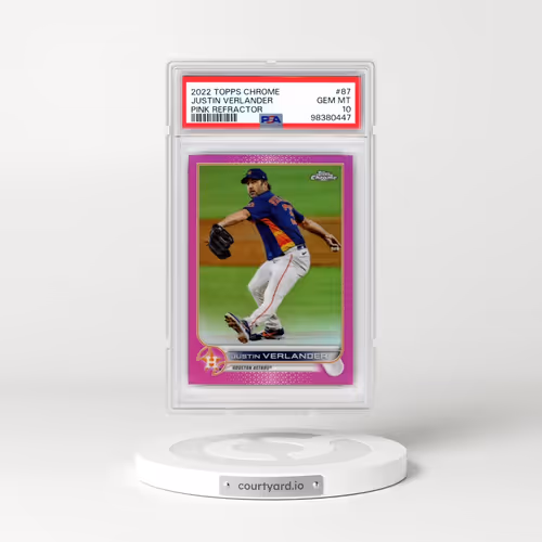 2022 Topps Chrome #87 Justin Verlander - Pink Refractor (PSA 10 GEM MINT)