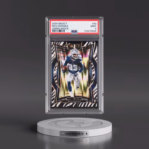 2024 Panini Select #90 Rico Dowdle - Zebra Shock (PSA 9 MINT)