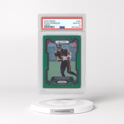2023 Panini Prizm #305 Bijan Robinson - Green Prizm (PSA 10 GEM MINT)