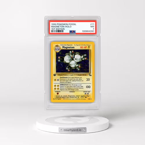 1999 Pokémon Fossil #11 Magneton - 1st Edition Holo (PSA 7 NM)