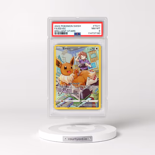 2022 Pokémon Sword & Shield Brilliant Stars #TG11 Eevee - Full Art (PSA 8 NM-MT)