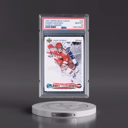 1991 Upper Deck Czech World Juniors #22 Sandis Ozolinsh - World Juniors (PSA 10 GEM MINT)
