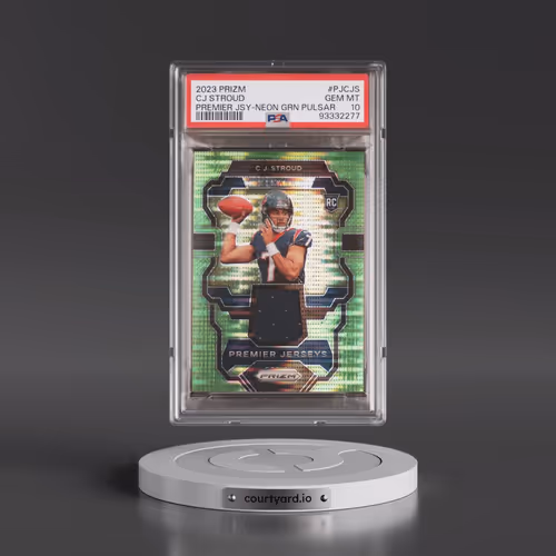 2023 Panini Prizm Premier Jerseys #PJCJS CJ Stroud - Neon Green Pulsar (PSA 10 GEM MINT)
