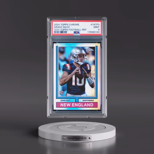2024 Topps Chrome 1974 Topps Football #74TF3 Drake Maye - Refractor (PSA 9 MINT)