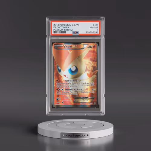 2013 Pokémon Black & White Plasma Storm #131 Victini EX - Holo Full Art (PSA 8 NM-MT)