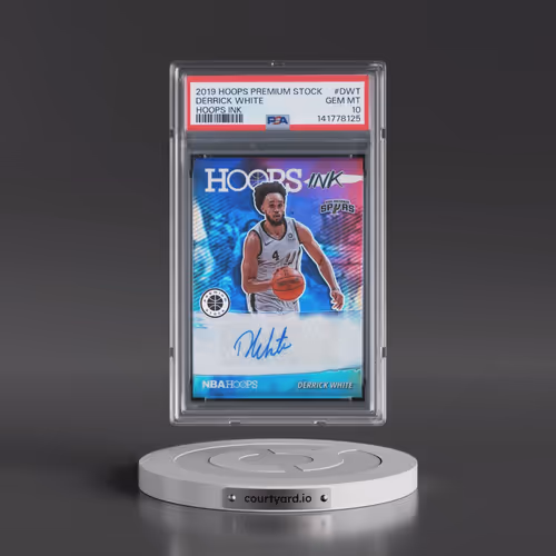 2019 Panini Hoops Premium Stock Hoops Ink #DWT Derrick White (PSA 10 GEM MINT)